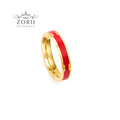 Red Enamel Ring – 18K Gold Plated